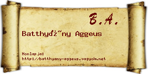 Batthyány Aggeus névjegykártya